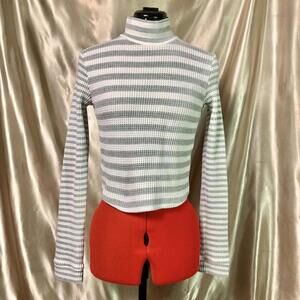 Aerie waffle knit long sleeve mock neck fitted top!